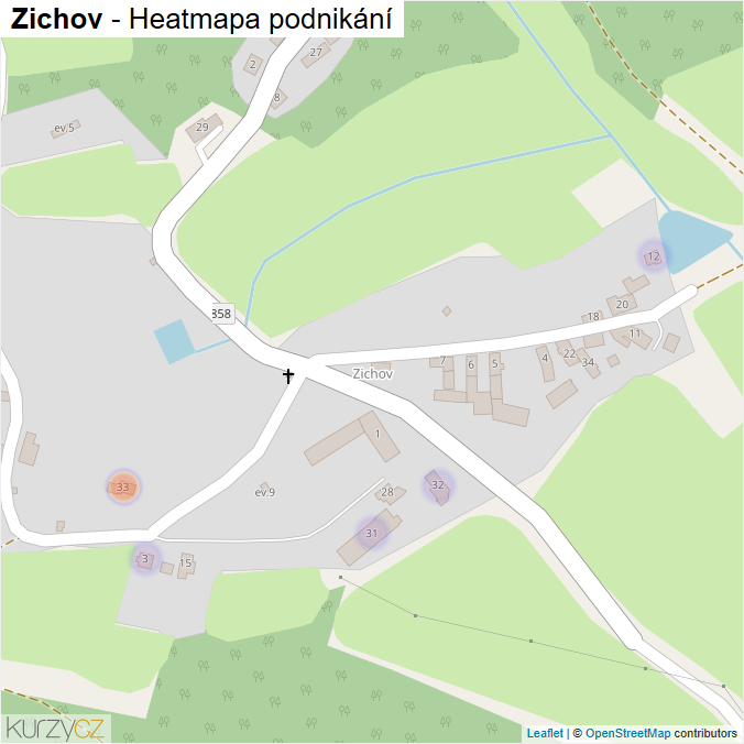 Mapa Zichov - Firmy v části obce.