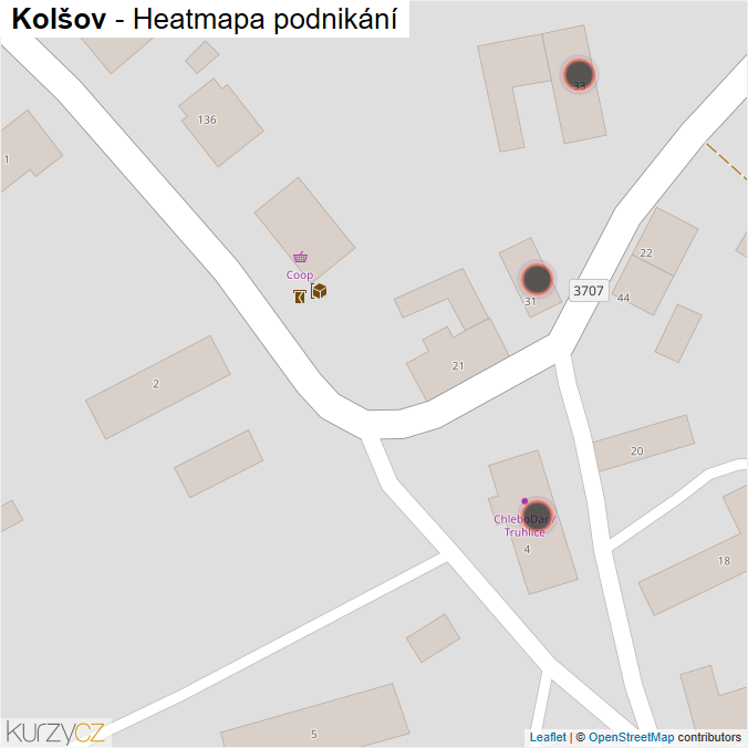 Mapa Kolšov - Firmy v obci.