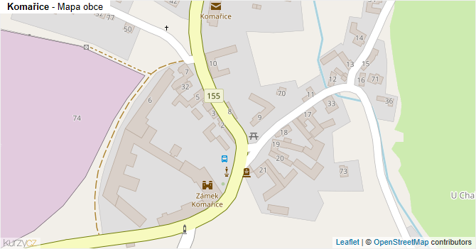 Komařice - mapa obce
