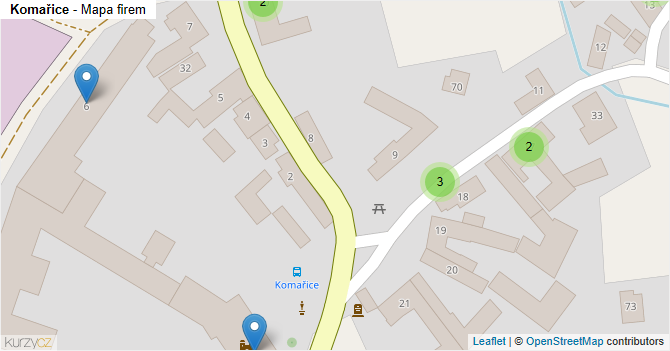 Komařice - mapa firem