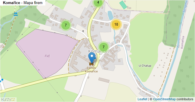 Komařice - mapa firem