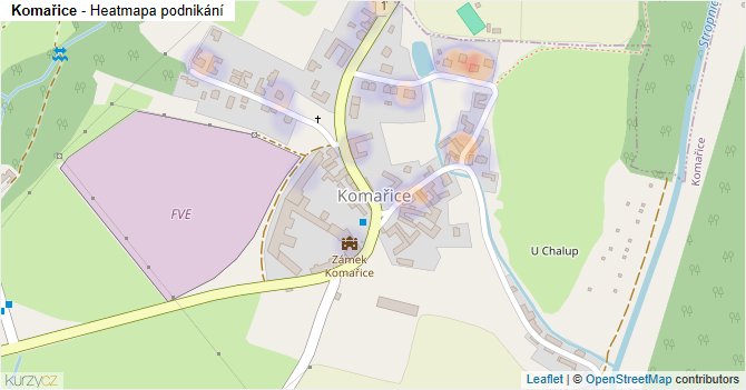 Komařice - mapa podnikání