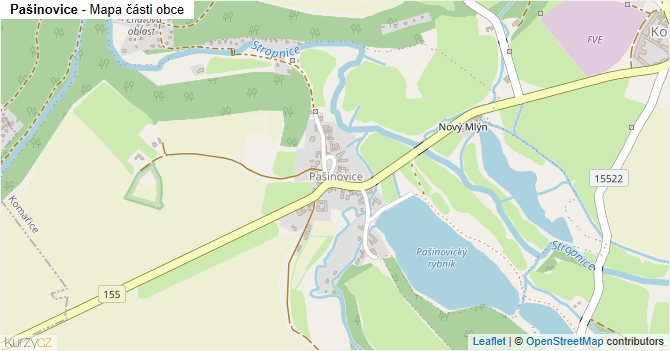 Pašinovice - mapa části obce