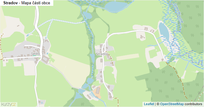 Stradov - mapa části obce