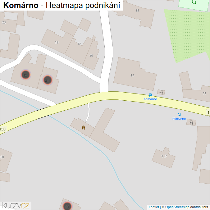 Mapa Komárno - Firmy v obci.