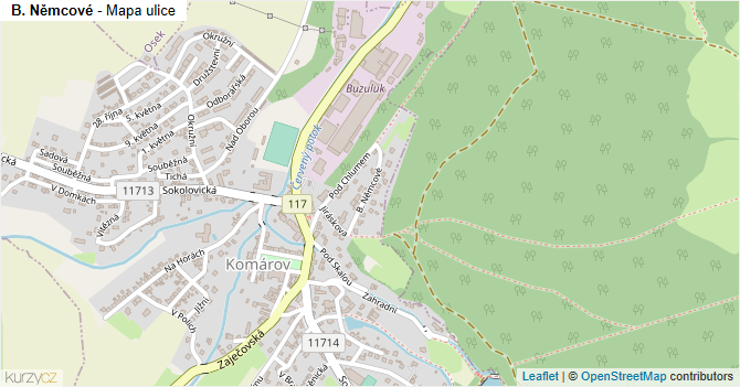 B. Němcové - mapa ulice