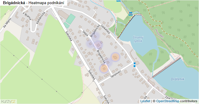Brigádnická - mapa podnikání