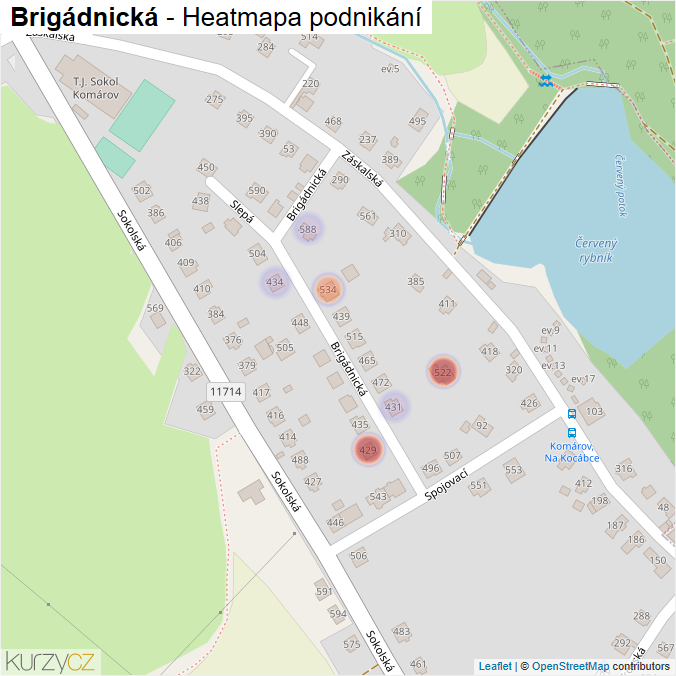 Mapa Brigádnická - Firmy v ulici.