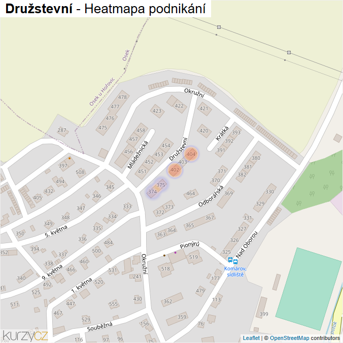 Mapa Družstevní - Firmy v ulici.