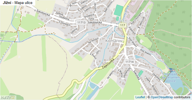 Jižní - mapa ulice
