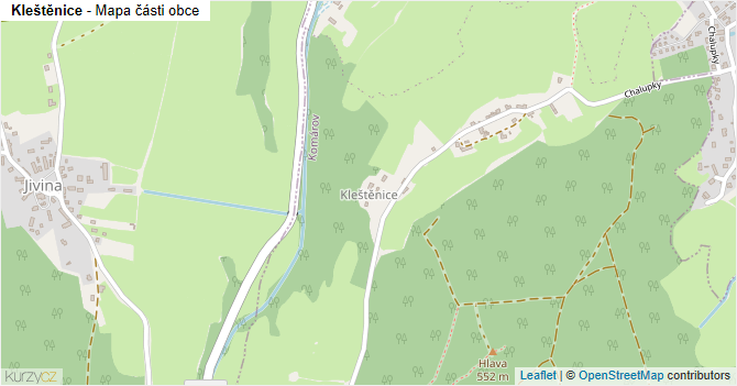 Kleštěnice - mapa části obce
