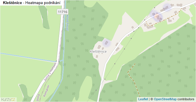 Kleštěnice - mapa podnikání