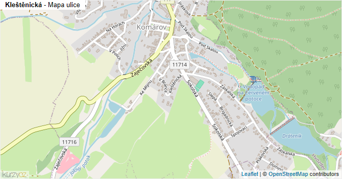 Kleštěnická - mapa ulice