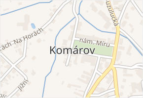 Komárov v obci Komárov - mapa části obce