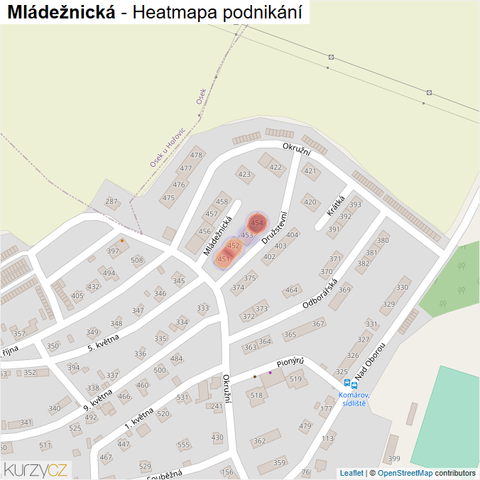 Mapa Mládežnická - Firmy v ulici.