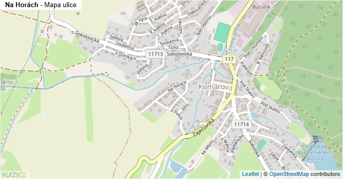 Na Horách - mapa ulice