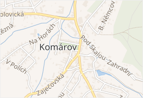 nám. Míru v obci Komárov - mapa ulice