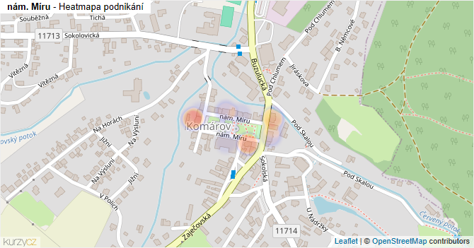 nám. Míru - mapa podnikání