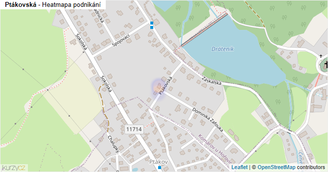 Ptákovská - mapa podnikání