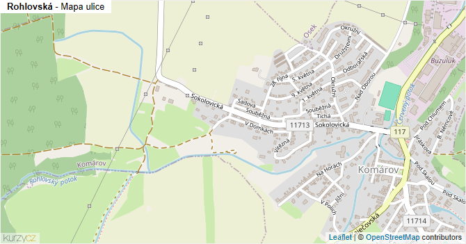 Rohlovská - mapa ulice