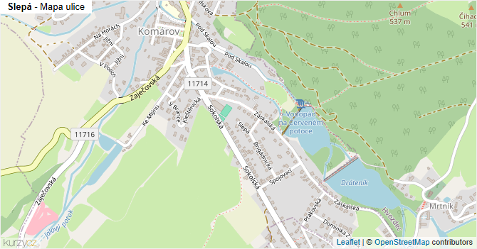 Slepá - mapa ulice