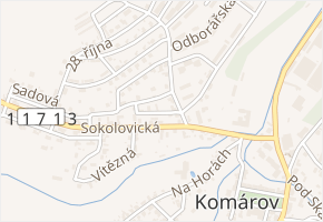 Tichá v obci Komárov - mapa ulice