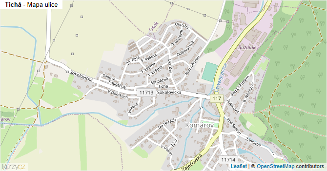 Tichá - mapa ulice