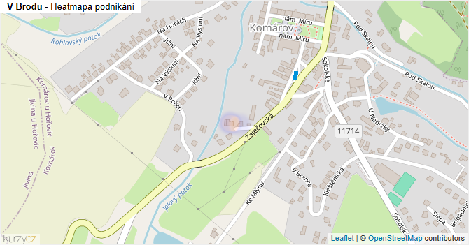 V Brodu - mapa podnikání