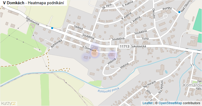 V Domkách - mapa podnikání