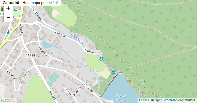 Zahradní - mapa podnikání