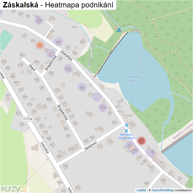 Mapa Záskalská - Firmy v ulici.