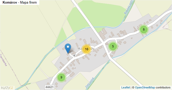 Komárov - mapa firem