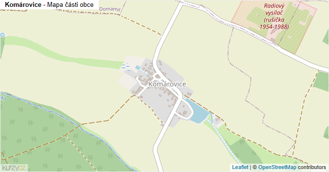 Komárovice - mapa části obce