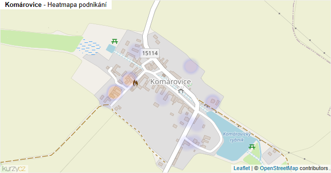 Komárovice - mapa podnikání