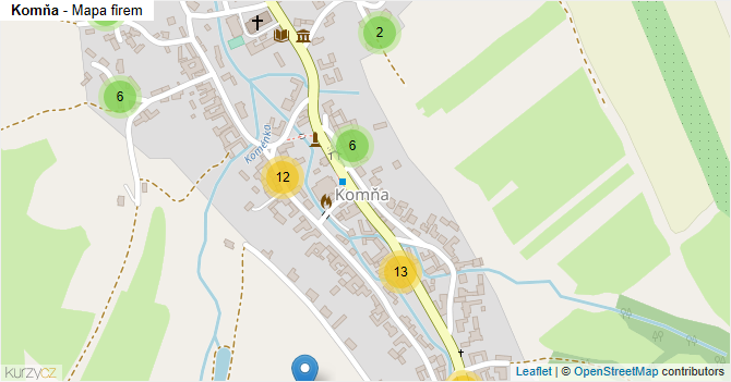 Komňa - mapa firem
