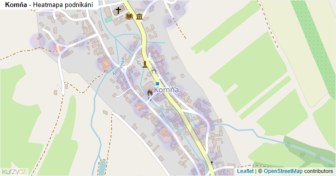 Komňa - mapa podnikání