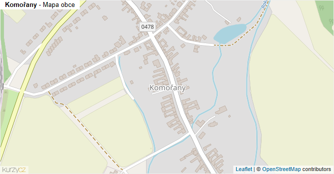Komořany - mapa obce