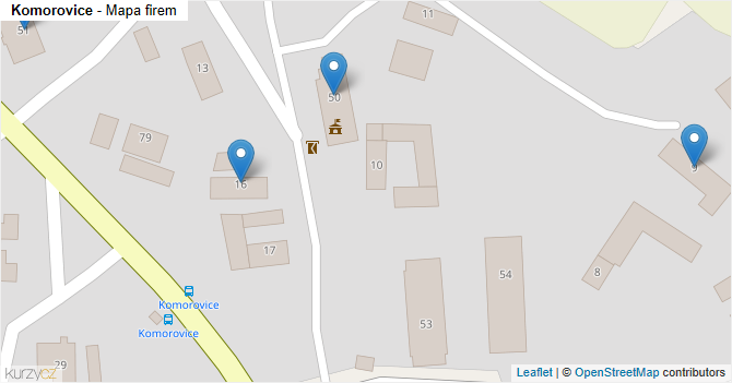 Komorovice - mapa firem