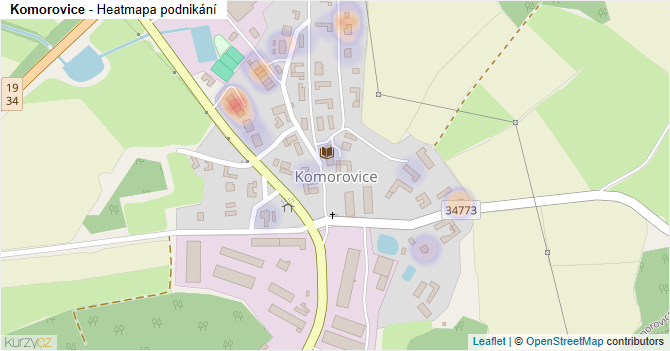 Komorovice - mapa podnikání
