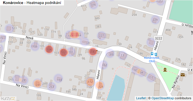 Konárovice - mapa podnikání