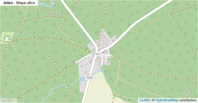 Jelen - mapa ulice