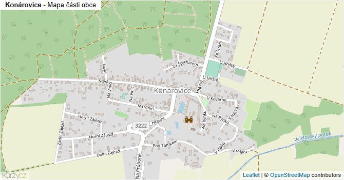 Konárovice - mapa části obce