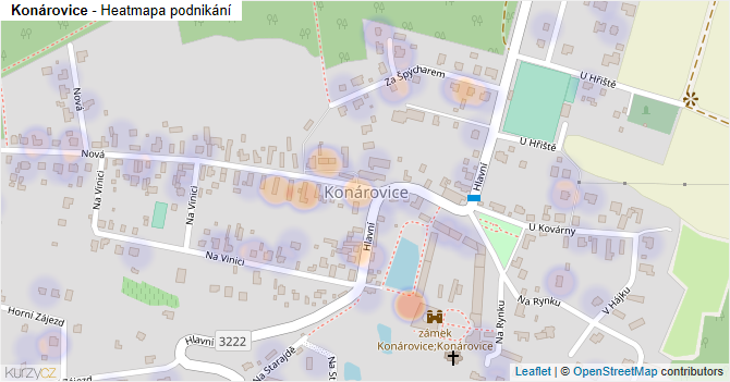 Konárovice - mapa podnikání