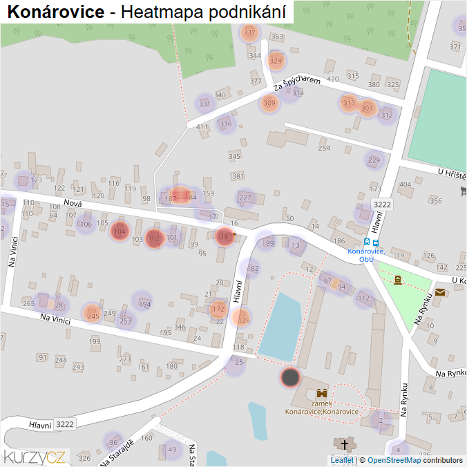 Mapa Konárovice - Firmy v části obce.