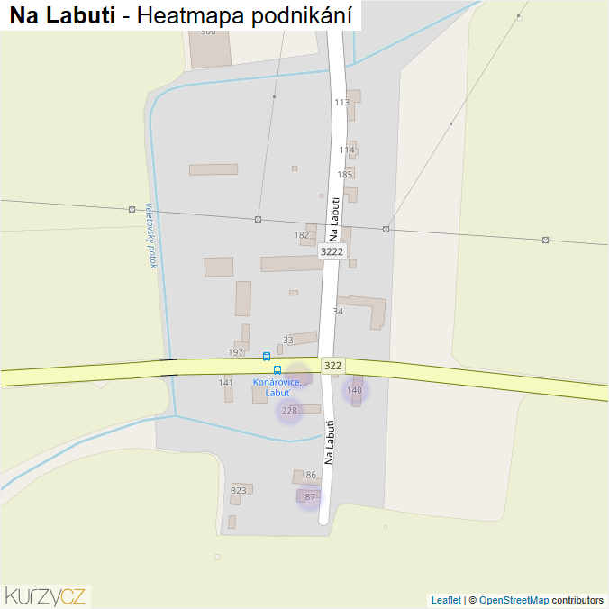 Mapa Na Labuti - Firmy v ulici.