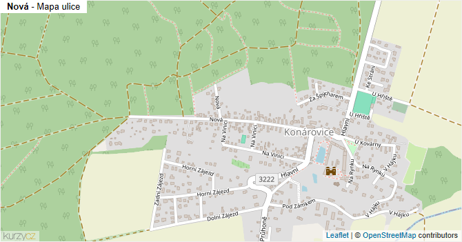 Nová - mapa ulice