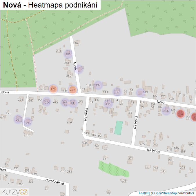 Mapa Nová - Firmy v ulici.