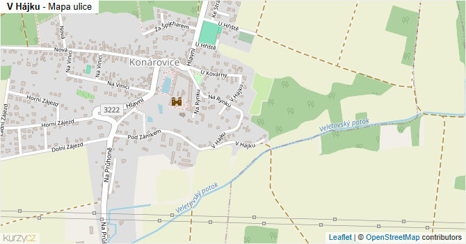 V Hájku - mapa ulice