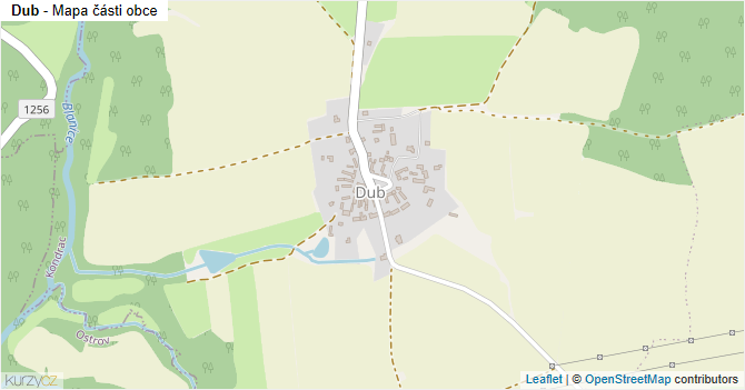 Dub - mapa části obce