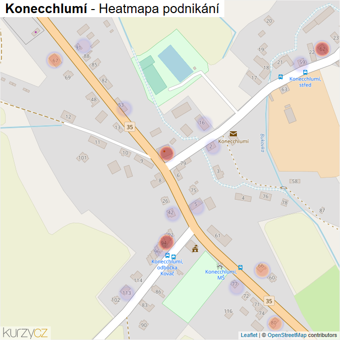 Mapa Konecchlumí - Firmy v části obce.